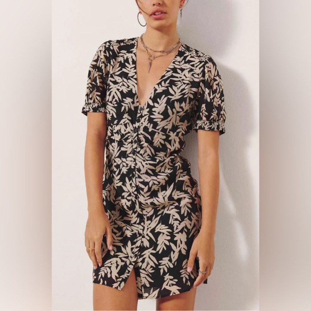 ba&sh Tais Dress in Black/Tan